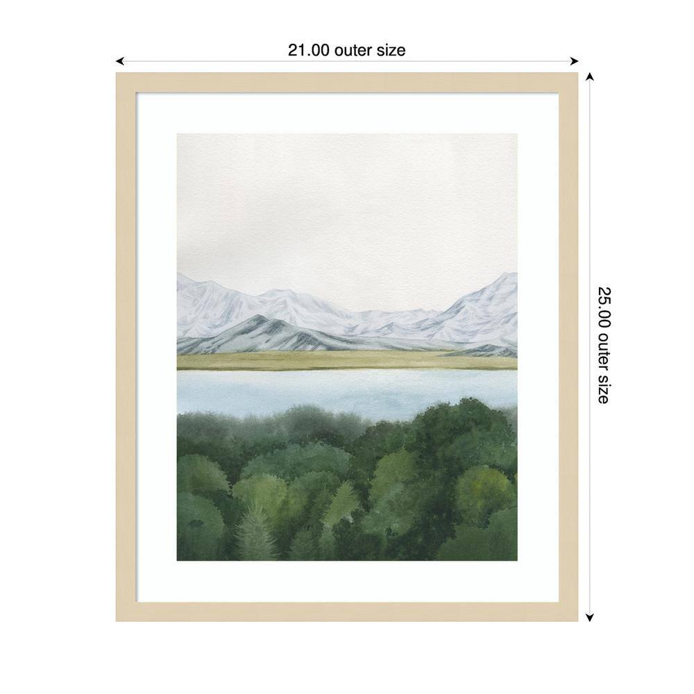 Soft Glacial Lake I Natural Wood Framed Wall Art
