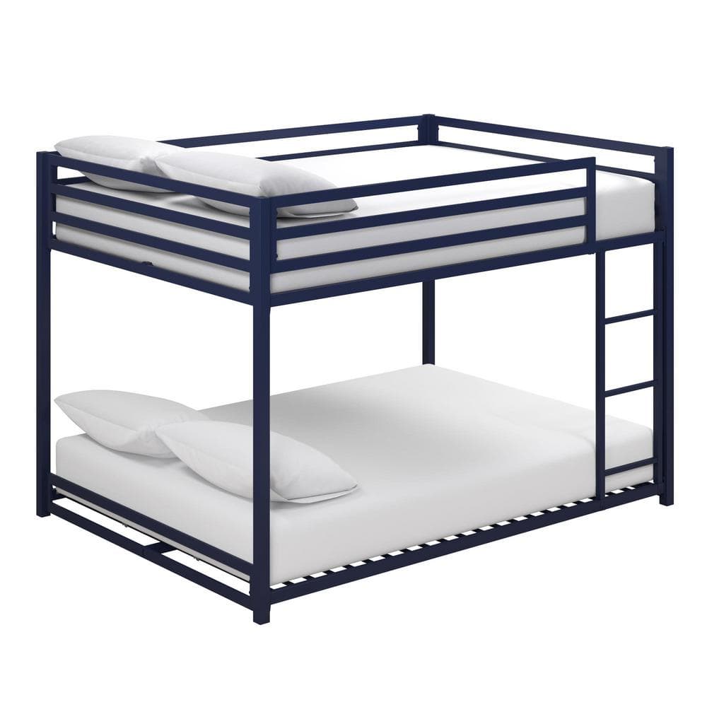 Blue DHP Miles Full Metal Loft Bed with Desk