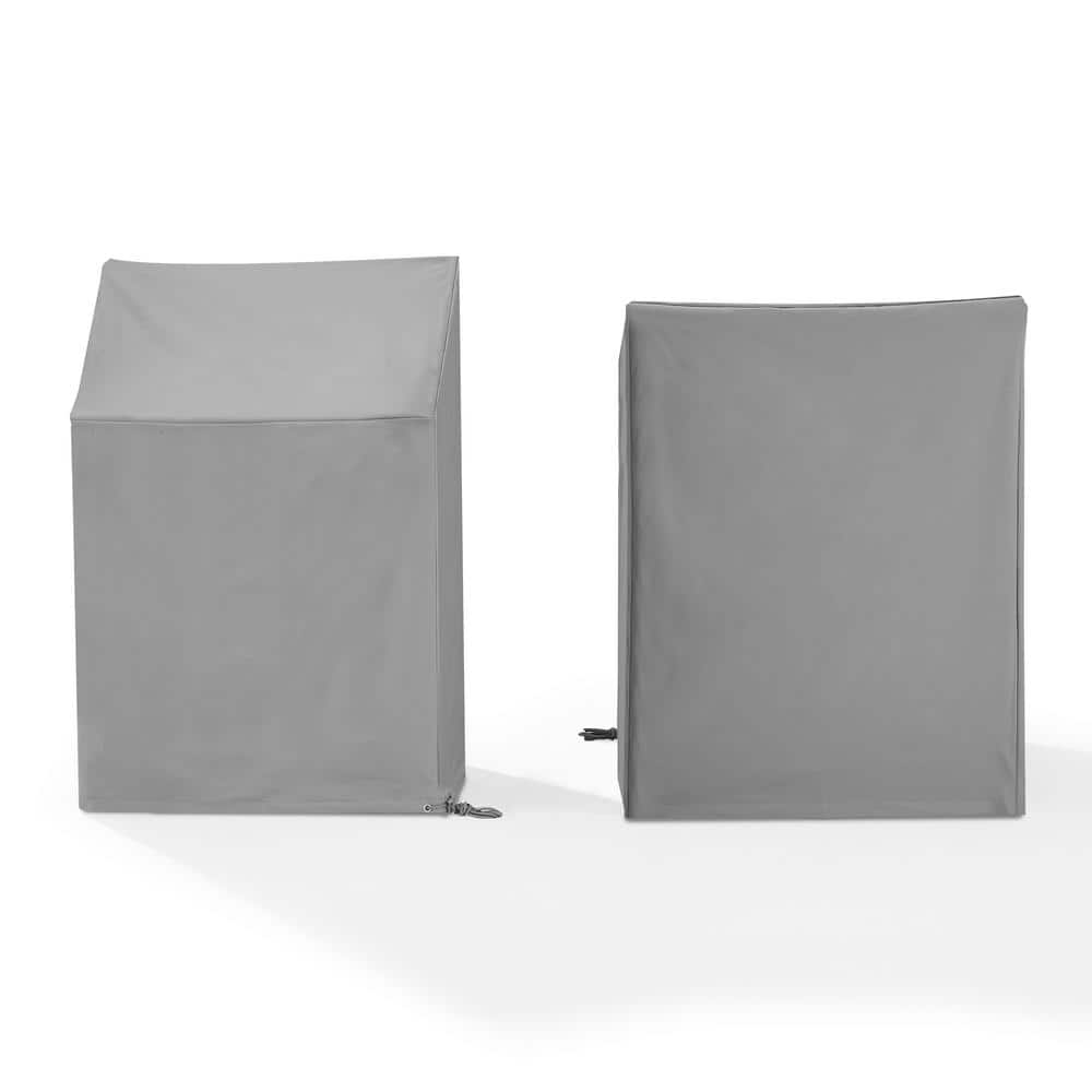 Gray Heavy Gauge Vinyl Outdoor Arm Chair Covers Set