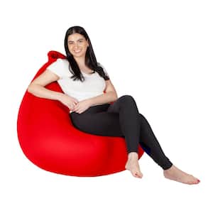 Balloon shaped stretchable bean bag chair in Spandex Red