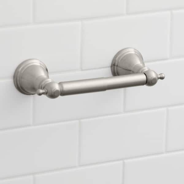 Lyndhurst Double Post Toilet Paper Holder in Brushed Nickel