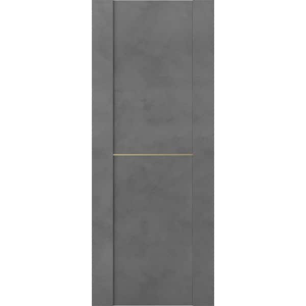 Belldinni Vona 01 1H Gold 24 in. W x 80 in. H x 1-3/4 in. D 1-Panel Solid Core Dark Urban Prefinished Wood Interior Door Slab