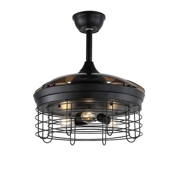 Bella Depot 42 in. Indoor Black Retractable Ceiling Fan with Light and Remote Control
