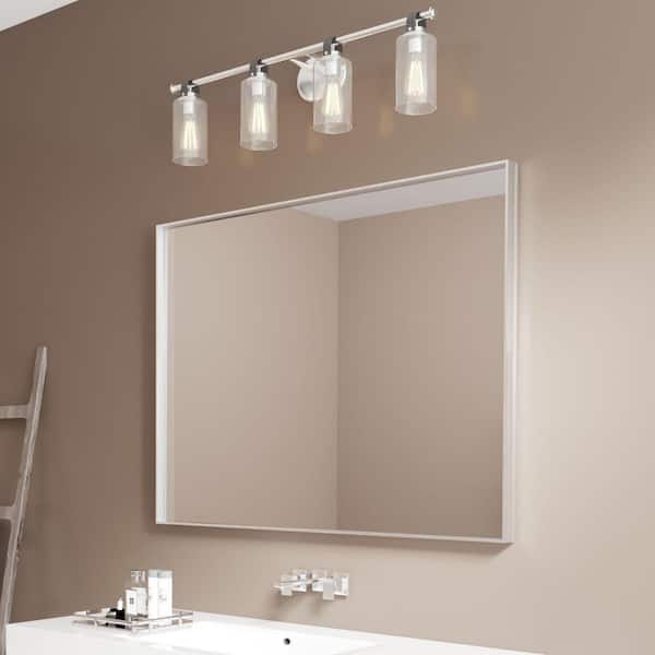 48 in. W x 36 in. H Rectangular Aluminum Framed Wall Bathroom Vanity Mirror in Brushed Sliver