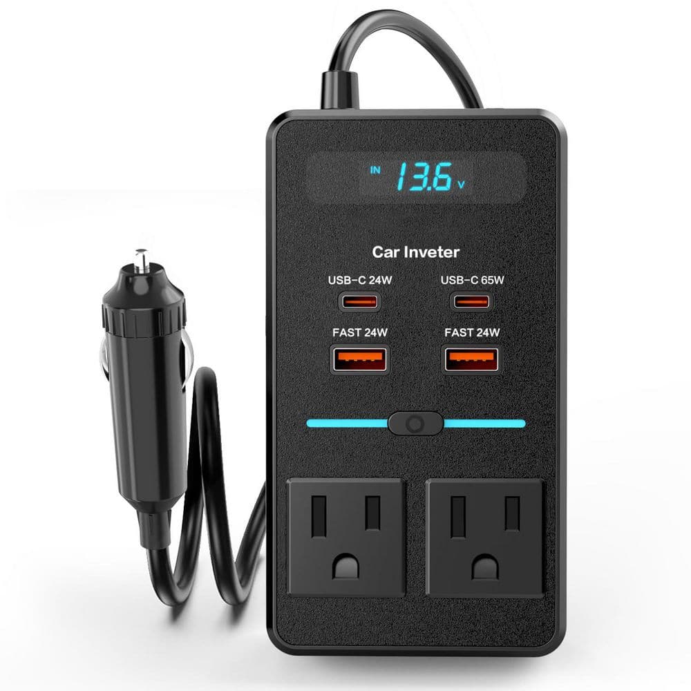 300-Watt Car Power Inverter with LCD Display, 65W USB-C Fast Charging, 24 USB-C and 3.0 USB-A Ports Compact and Portable price history on PriceWatchPro