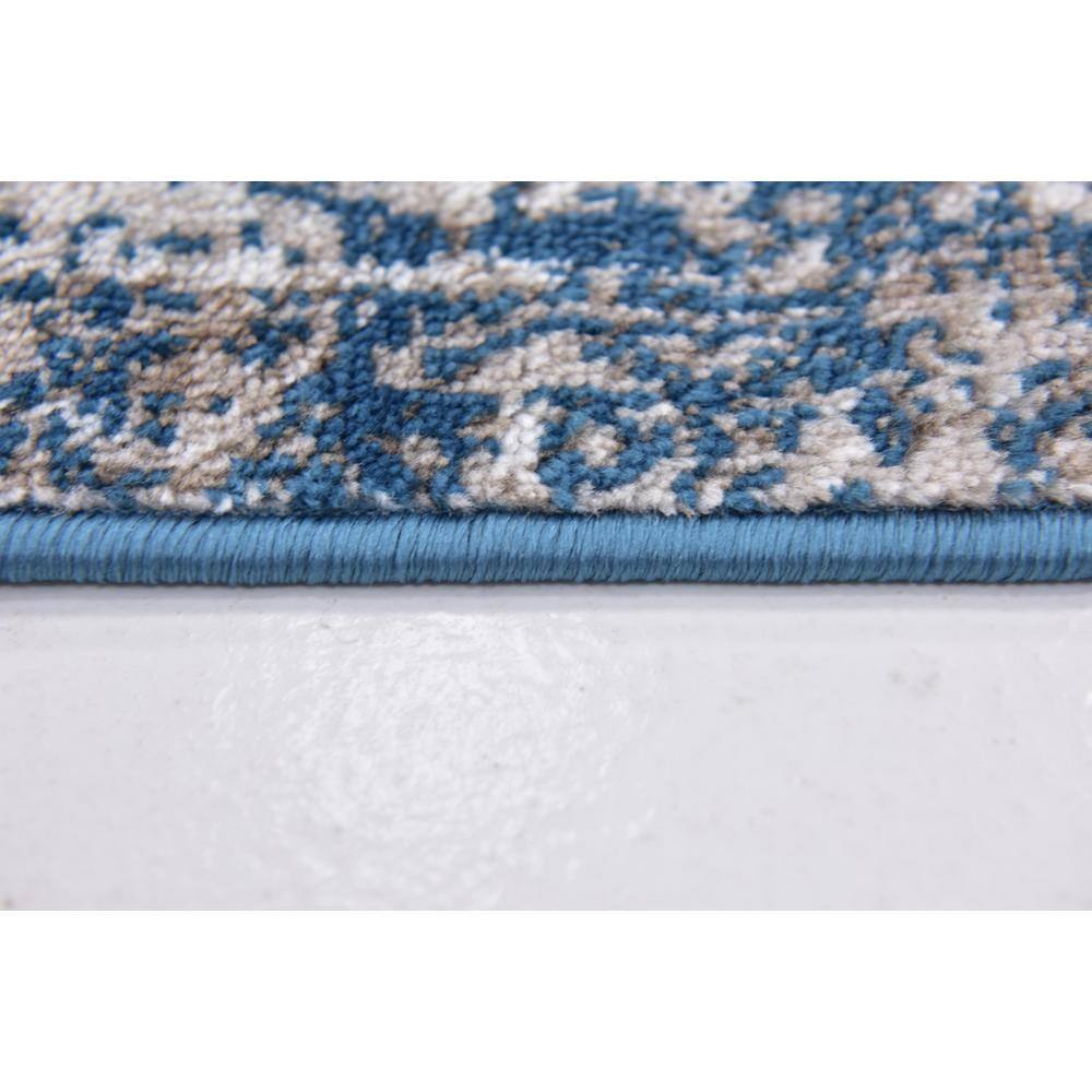 Sofia Blue Abstract Rectangular Indoor Rug - Easy Care & Stain-resistant