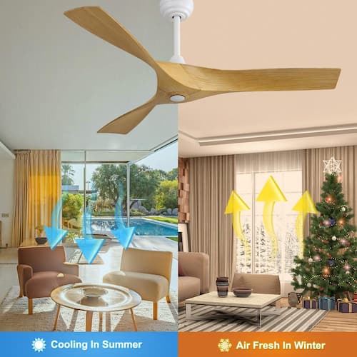 Cooper 52 in. Indoor Matte White Ceiling Fan with Remote Control and Reversible Motor for Living Room Keazile Ceiling Fans Without Lights