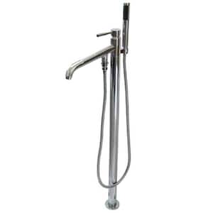 Modern Single-Handle Claw Foot Tub Faucet with Handshower in Chrome