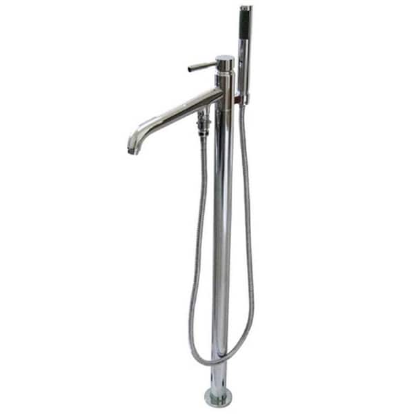 Aqua Eden Modern Single-Handle Claw Foot Tub Faucet with Handshower in Chrome