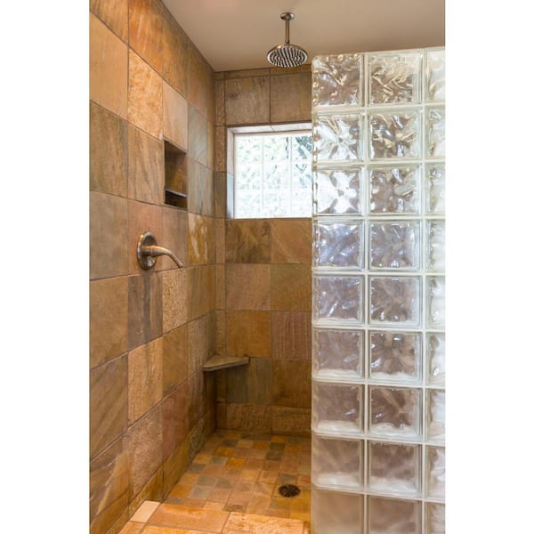 glass block walk in shower