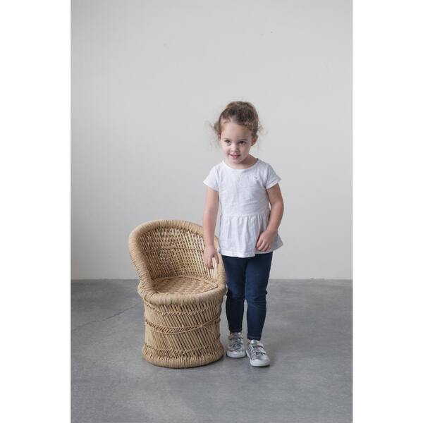 Storied Home Off-White Bamboo and Woven Rope Tropical Children's