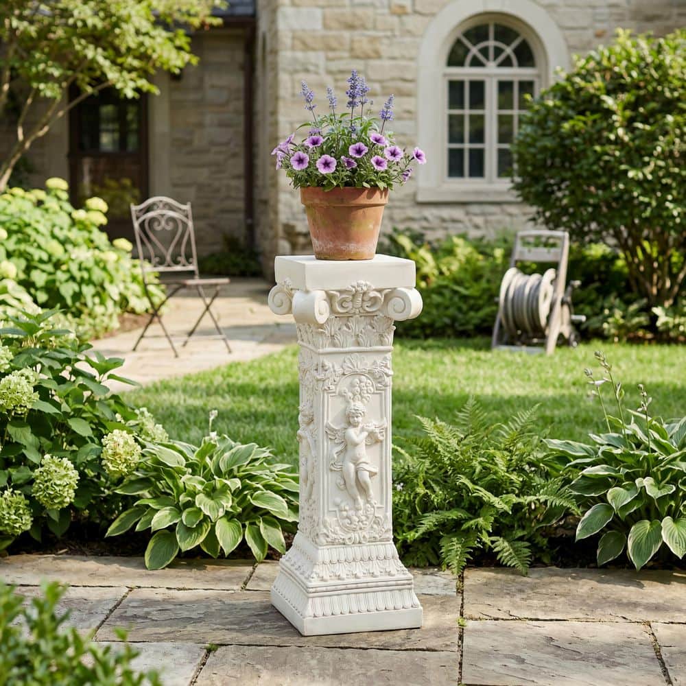 Vylox Indoor/Outdoor Beige White MGO Square Garden Pedestal Column Plant Stand( 12.87 in. W x 12.6 in. D x 34.06 in. H ) price history on PriceWatchPro