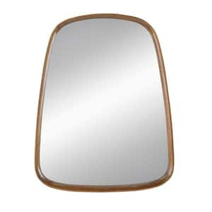 27 in. W x 37.4 in. H Wood Brown Vanity Mirror