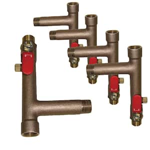 1/2 in. MIP x FIP x 2 in. Length Brass Heating System Shutoff Expansion Tank Isolator Valve with Drain (5-Pack)