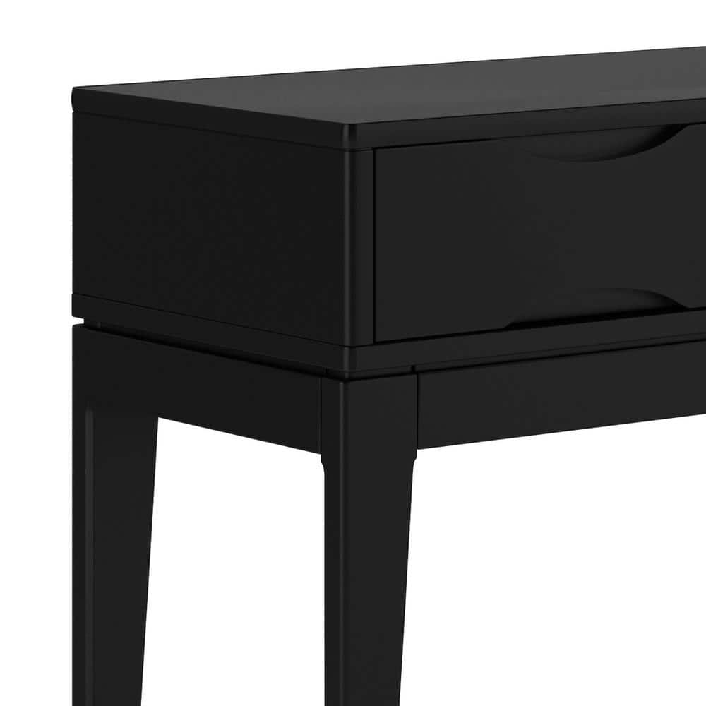 Harper Transitional Solid Hardwood Console with Storage in Black