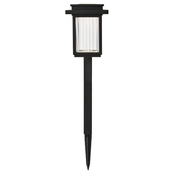 Hampton Bay Sunrise Park 10 Lumen Black LED Weather Resistant Outdoor Solar Path Light with Plastic Lens