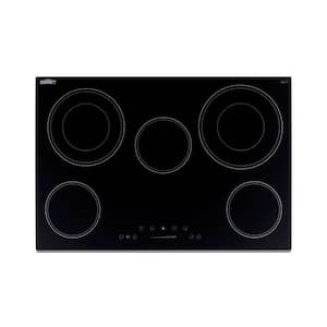 30 in. Radiant Electric Cooktop in Black with 5 Elements including Dual Zone Elements and Power Burner