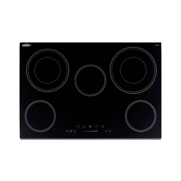 Summit Appliance 30 in. Radiant Electric Cooktop in Black with 5 Elements including Dual Zone Elements and Power Burner