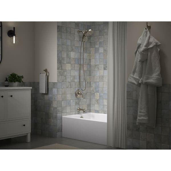Sundae Single Handle 1-Spray Tub and Shower Faucet 1.75 GPM in. Vibrant Brushed Nickel (Valve Included)