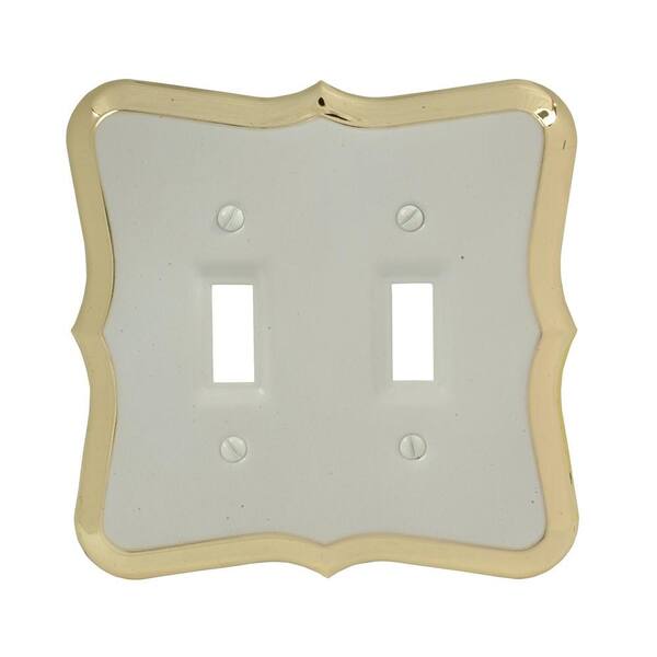 AMERELLE White 2-Gang Toggle Wall Plate (1-Pack)