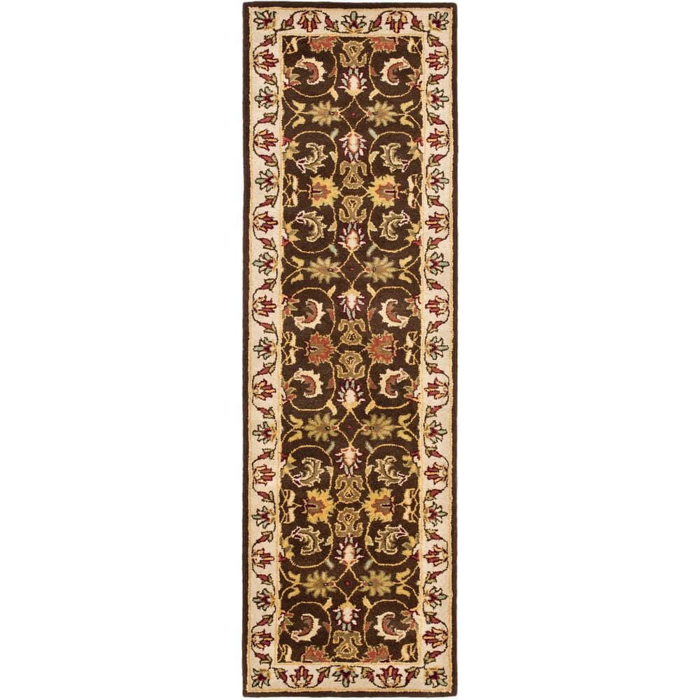 Elegant Heritage Blue Wool 27'' Tufted Runner Rug