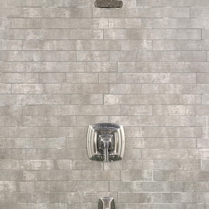 Essential Cement Silver 12 in. x 24 in. 10mm Matte Porcelain Floor and Wall Mosaic Tile (6 pieces / 11.62 sq. ft. / box)