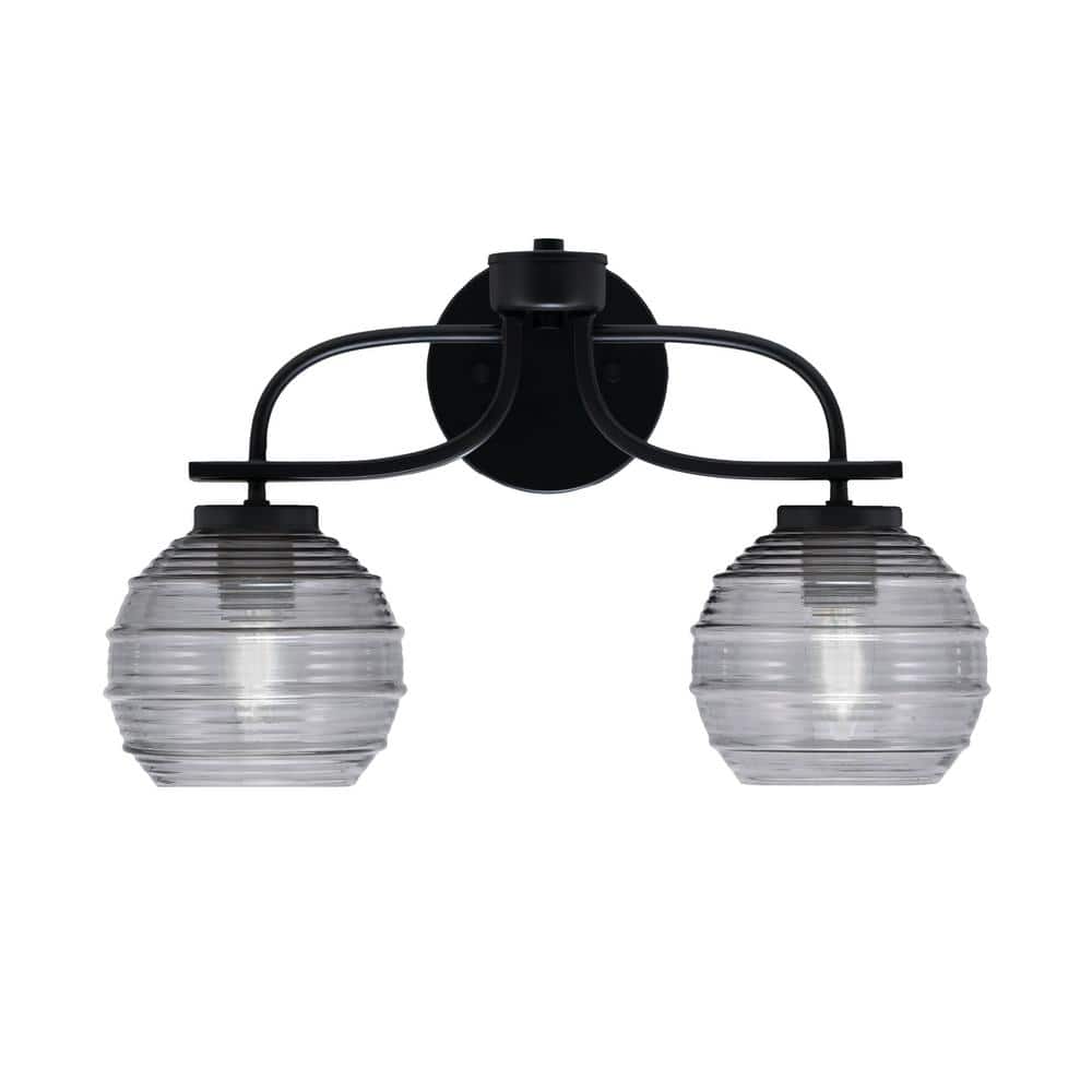 Olympia 17.5 in. 2-Light Matte Black Vanity Light 3R912MB5112 - The ...