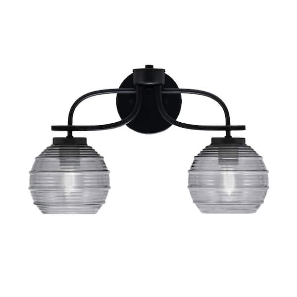Unbranded Olympia 17.5 in. 2-Light Matte Black Vanity Light