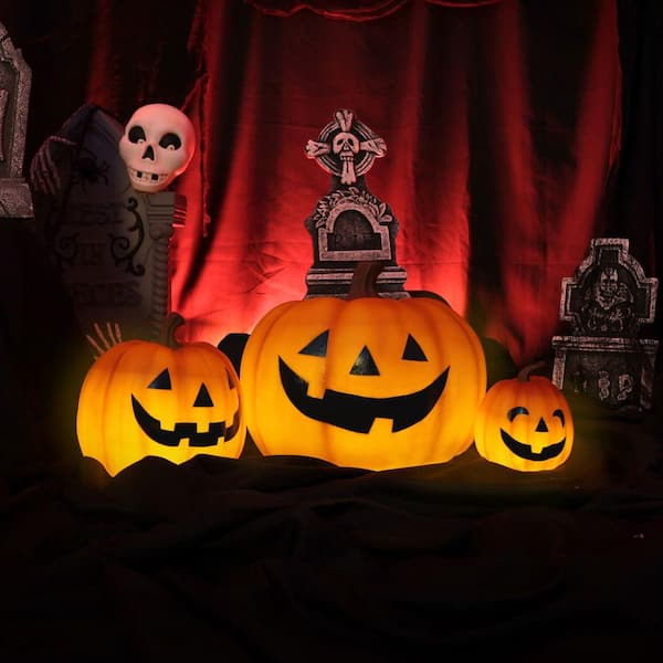 Haunted Hill Farm 29 in. LED 3 Stacking Pumpkins Blow Mold
