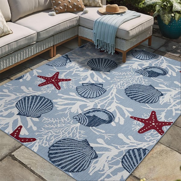 Poolside Sea 8 ft. x 10 ft. Indoor/Outdoor Area Rug