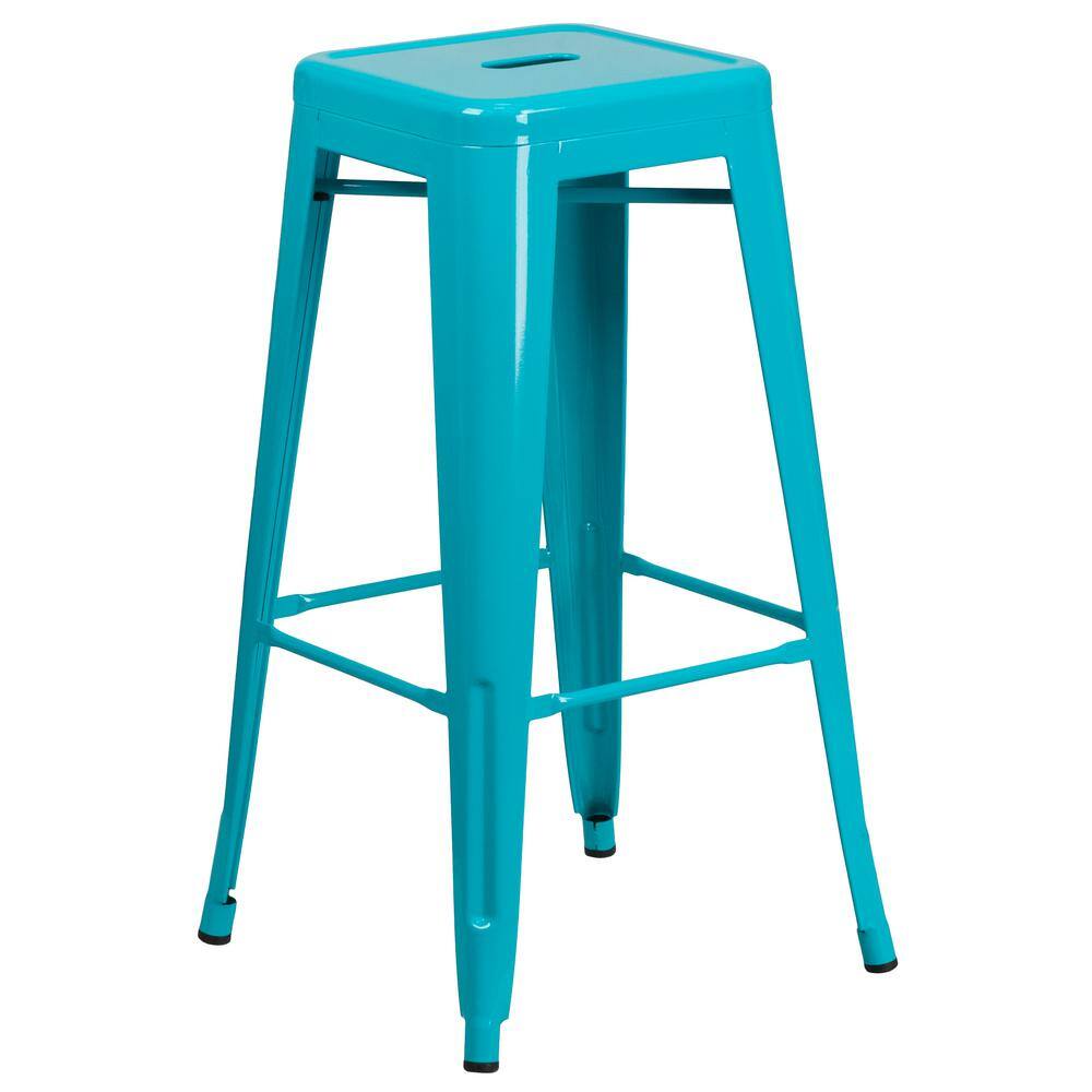 Flash Furniture 30 in. Crystal Blue Metal Bar Stool ETBT350330CB The