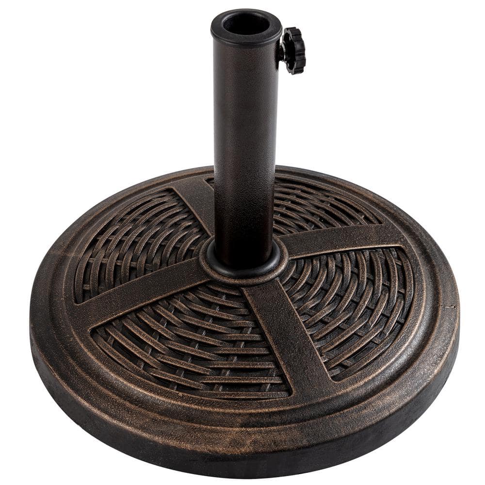 JEAREY 22 lbs. Resin Market Patio Umbrella Base in Bronze 10KG-DZ - The ...