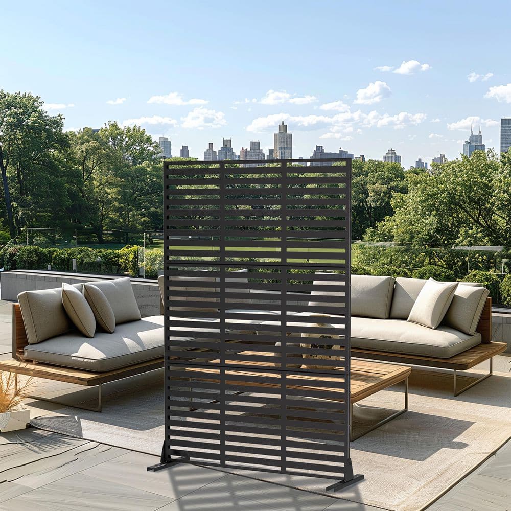 72 in. x 47 in. Black Outdoor Metal Galvanized Privacy Screen Fence Garden Panels price history on PriceWatchPro