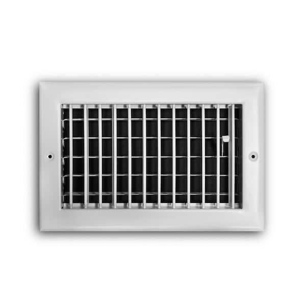 Everbilt 10 in. x 6 in. 1-Way Steel Adjustable Wall/Ceiling Register in White