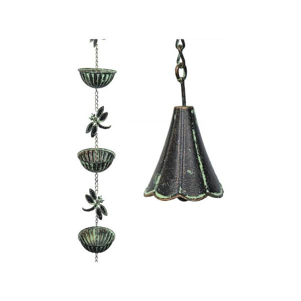 PlanetNine ハンドメイドアクセサリー・根付 3点セット（雨上がり等） Metal Hanging Dragonfly Rain Chain for Garden HPCTBTZKKJ - The