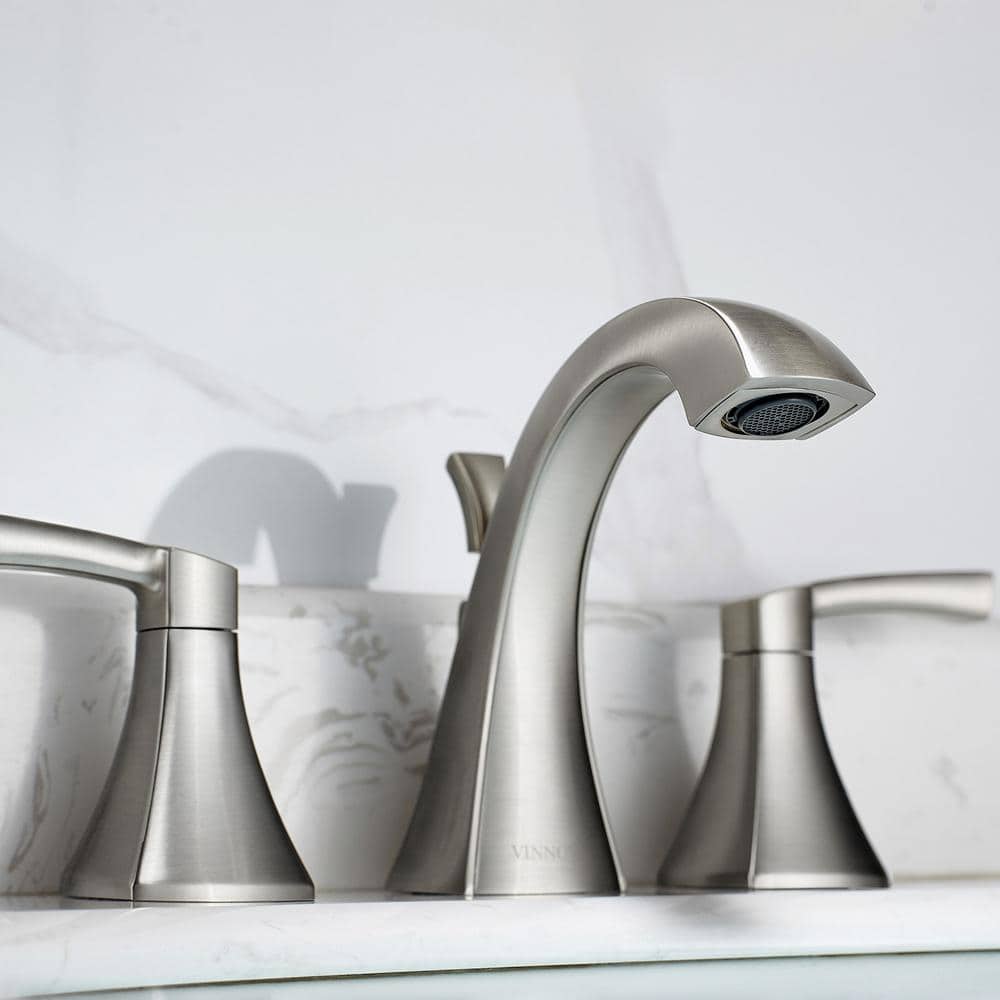 Abbie Brushed Nickel 2-Handle Widespread Bathroom Faucet