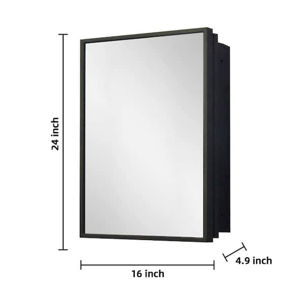 ZXDDMS 16 in. W x 24 in. H Rectangular Iron Framed Wall Mount or