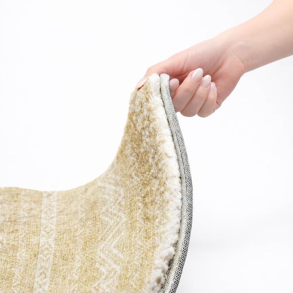 Dream Shag Premium Machine Washable Abstract ADS803 Gold 5 ft. x 7 ft. 6 in. Area Rug