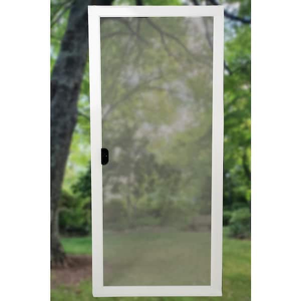 RITESCREEN MOOSEMFIT 30-in x 80-in White Aluminum Sliding Patio Screen Door