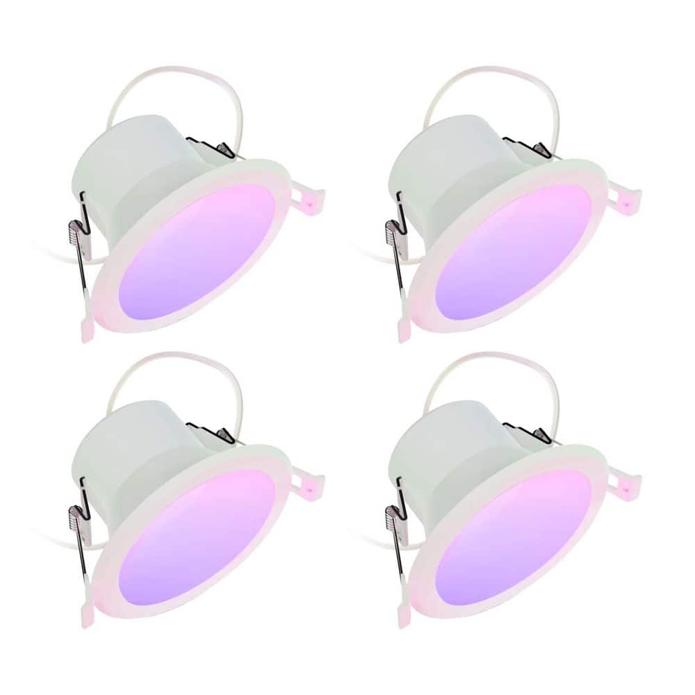 4 in. SuperColor Adjustable Smart Canless Deep Baffle Recessed Light Trim Kit Downlight (4-Pack) price history on PriceWatchPro