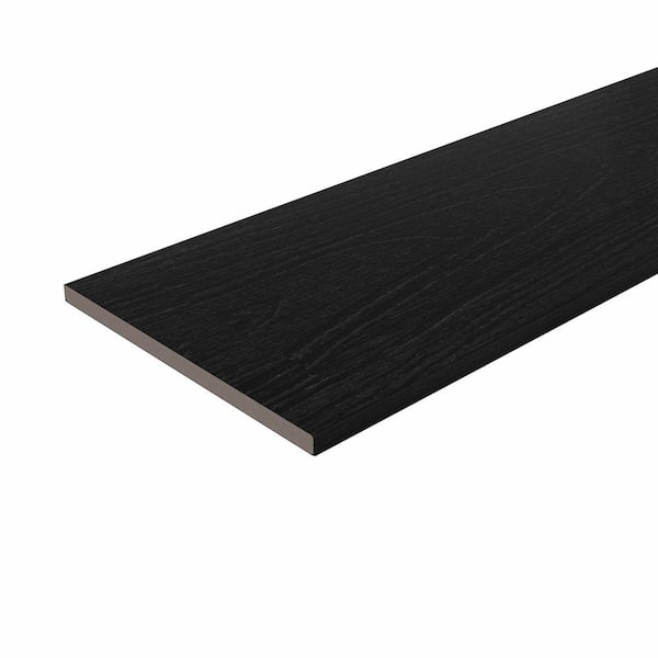 NewTechWood Fascia 0.6 in. x 11.22 in. x 6 ft. Rustic and Wood Grain Indian Ebony Composite Decking Board