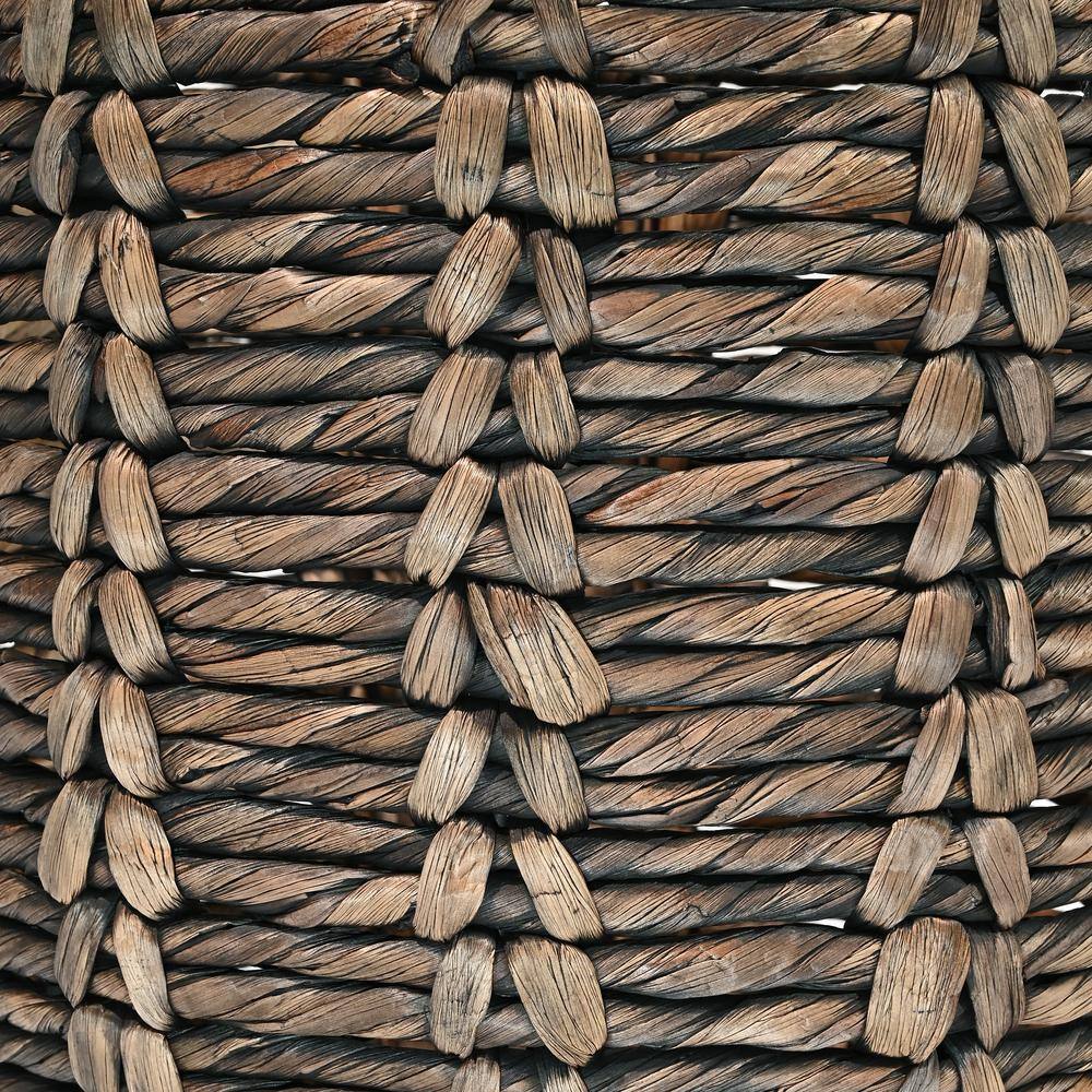 Laurel 19.49" Brown Handwoven Abaca Storage Basket with Handles