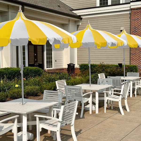 coral umbrella patio Tracy 9 Ft. Coral Pink Midcentury Patio Umbrella with Auto-Tilt & UV  Protection