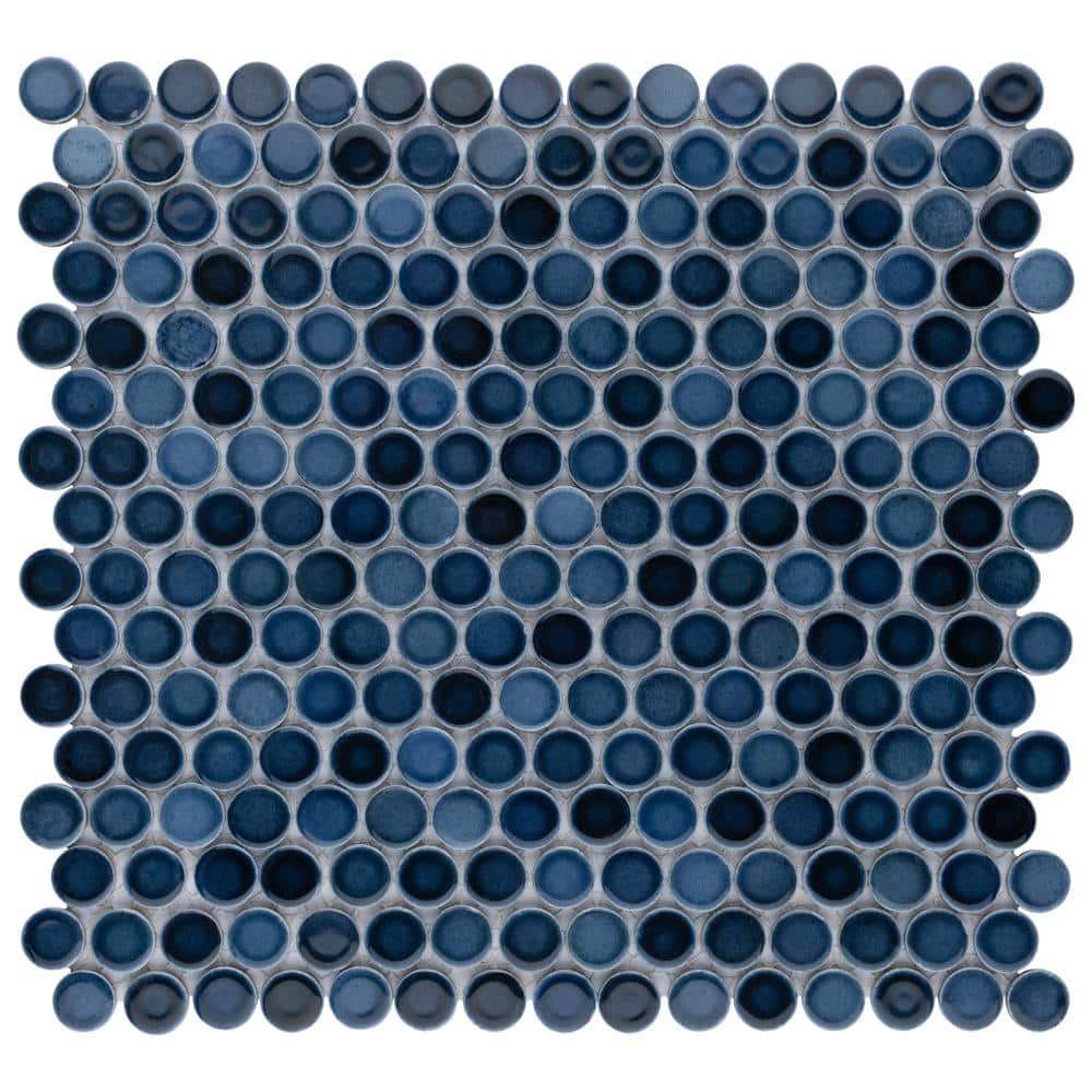 Hudson Penny Round Glacier 6 in. x 6 in. Porcelain Mosaic Take Home Tile Sample price history on PriceWatchPro