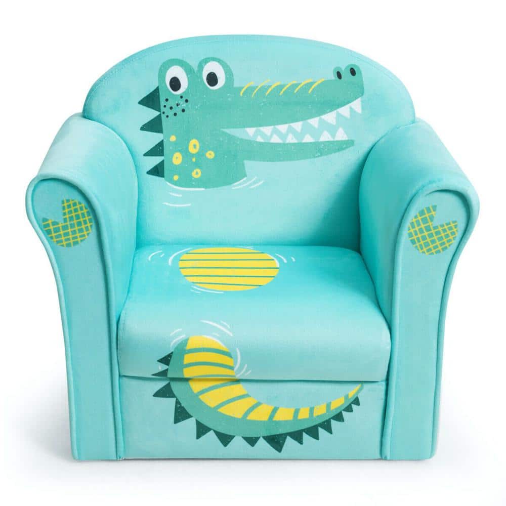 Kids Crocodile Sofa Children Armrest Couch Upholstered Chair in Green price history on PriceWatchPro