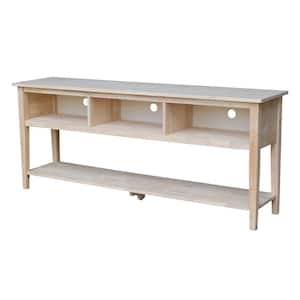 72 in. Unfinished Wood TV Stand Fits TVs Up to 72 in. with Cable Management