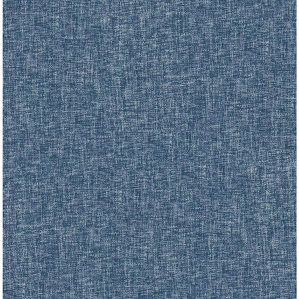 CASA MIA Textile Plain Linen Blue Paper Non Pasted Strippable Wallpaper Roll (Cover 56.05 sq. ft.)