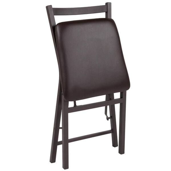 dark brown metal folding chairs