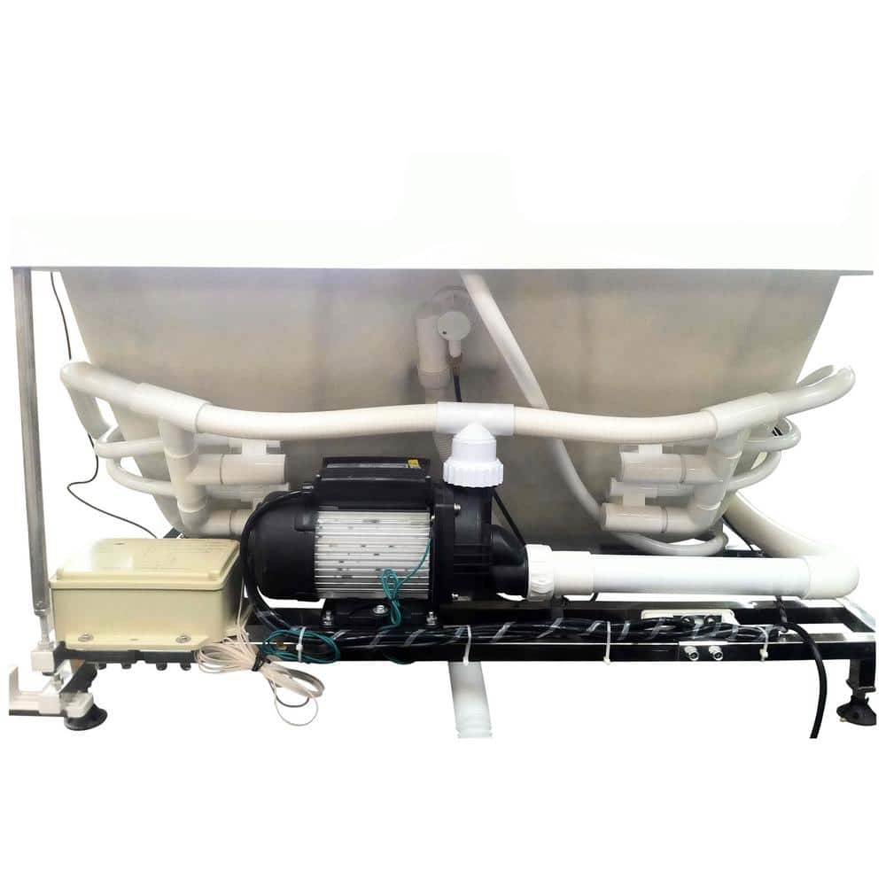 70.9'' White Acrylic Corner Whirlpool Bathtub with Faucet