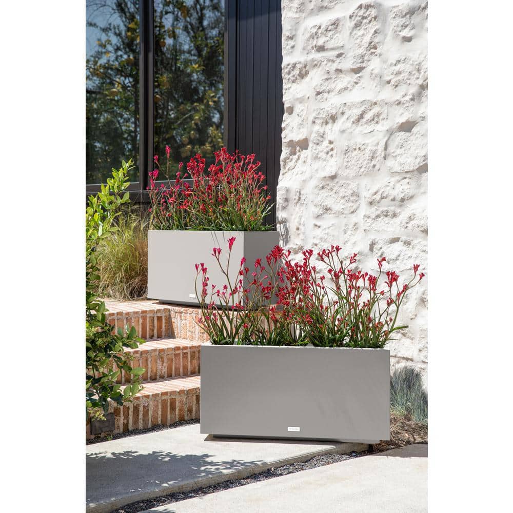 Gray Extra Large Rectangular UV Resistant Floor Planter